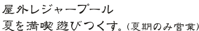 屋外わんぱくプール 夏を満喫遊びつくす。(夏期のみ営業)