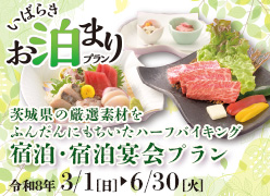 いばらきお泊まりプラン 	令和3月1日(日)から6月30日(火)まで